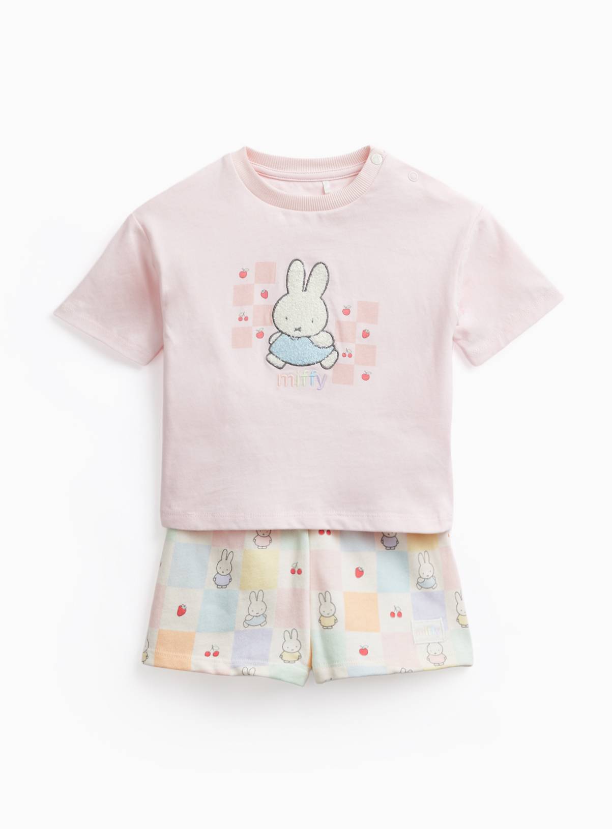 Pink Miffy Print T-Shirt & Shorts Set 3-6 months - Image 1